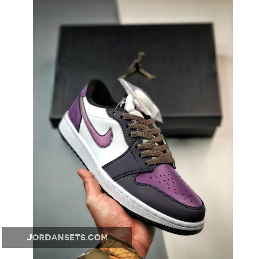 Air Jordan 1 Low Golf White/Cave Purple-Purple Smoke DZ9787-155 - air jordan 1 low cut