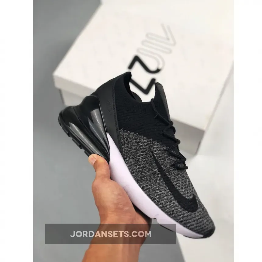 Nike Air Max 270 Flyknit 'Oreo' Black/Black-White - air max 270 flyknit oreo
