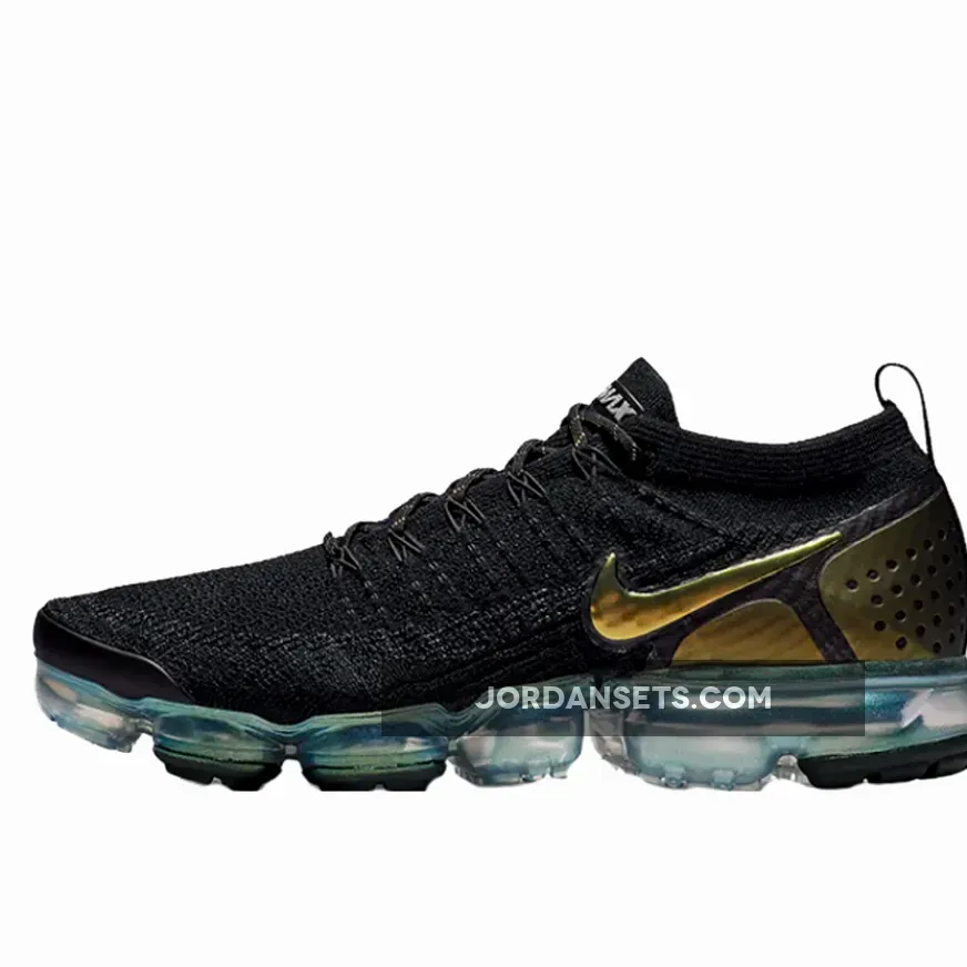 Nike Air VaporMax Flyknit 2.0 Black Gold 942842-015 Restock
