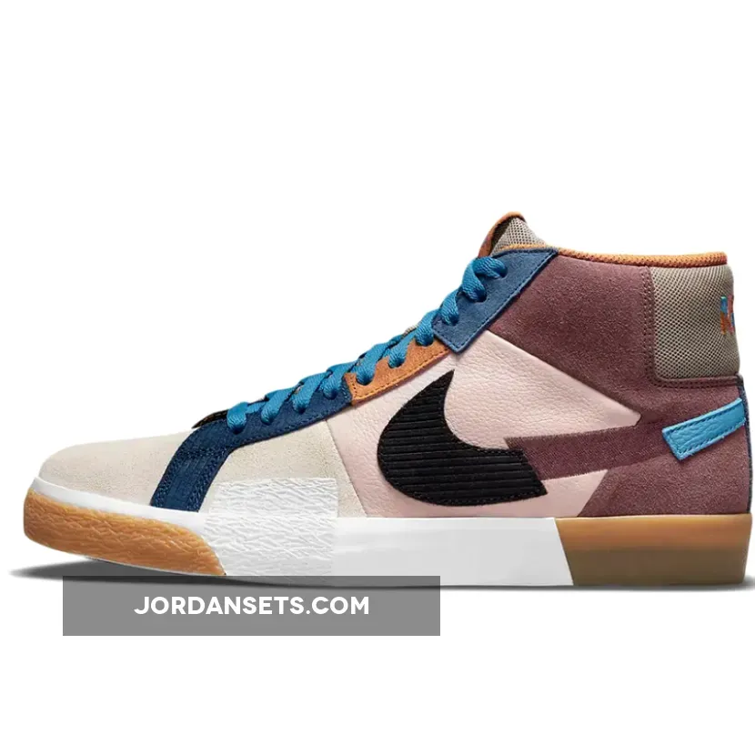 Nike SB Blazer Mid 'Mosaic' Dark Wine/Pink Oxford-Cashmere-Black nike blazer mid mosaic