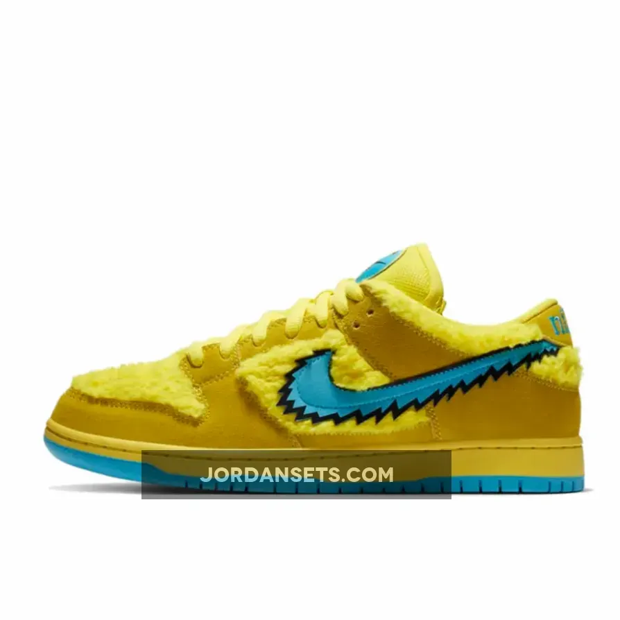 Grateful Dead x Nike SB Dunk Low Opti Yellow CJ5378-700 - hairy dunks