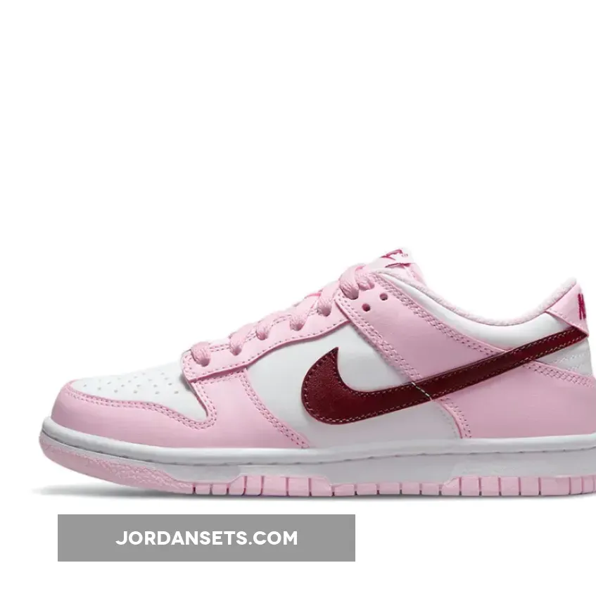 Nike Dunk Low GS 'Valentine's Day' White Pink Red #pink and black foam dunks