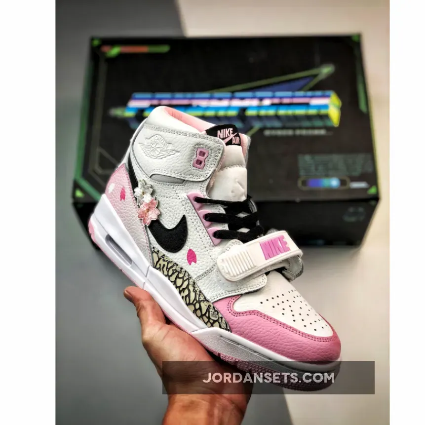 Jordan Legacy 312 White Black Pink Foam / pink custom jordans