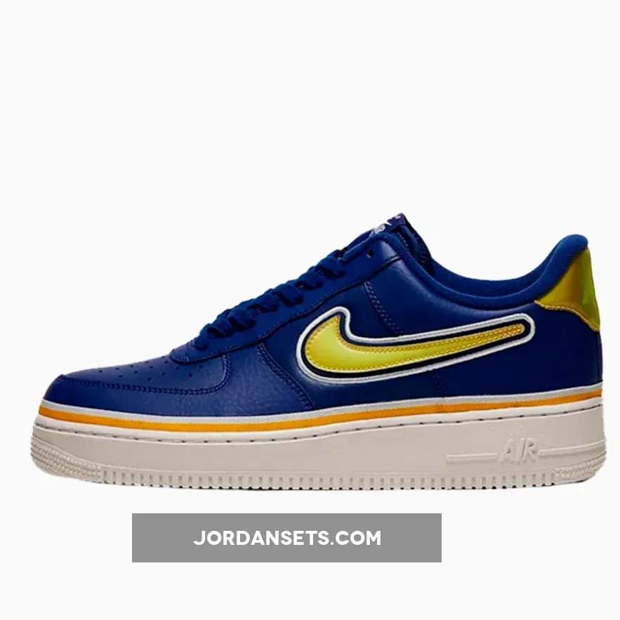 Nike Air Force 1 Low 07 LV8 Sport Blue Gold AJ7748-400 / golden state warriors air force 1