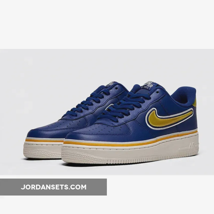 Nike Air Force 1 Low 07 LV8 Sport Blue Gold AJ7748-400 / golden state warriors air force 1
