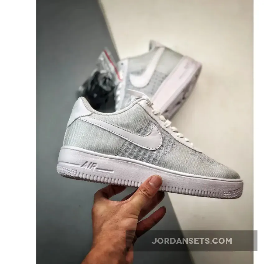 Nike Air Force 1 Flyknit 2 White/Pure Platinum AV3042-100 Nike Air Force 1 Flyknit 2 White/Pure Platinum AV3042-100