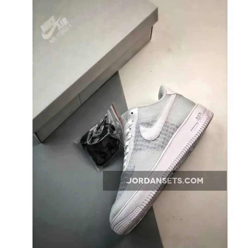 Nike Air Force 1 Flyknit 2 White/Pure Platinum AV3042-100 Nike Air Force 1 Flyknit 2 White/Pure Platinum AV3042-100