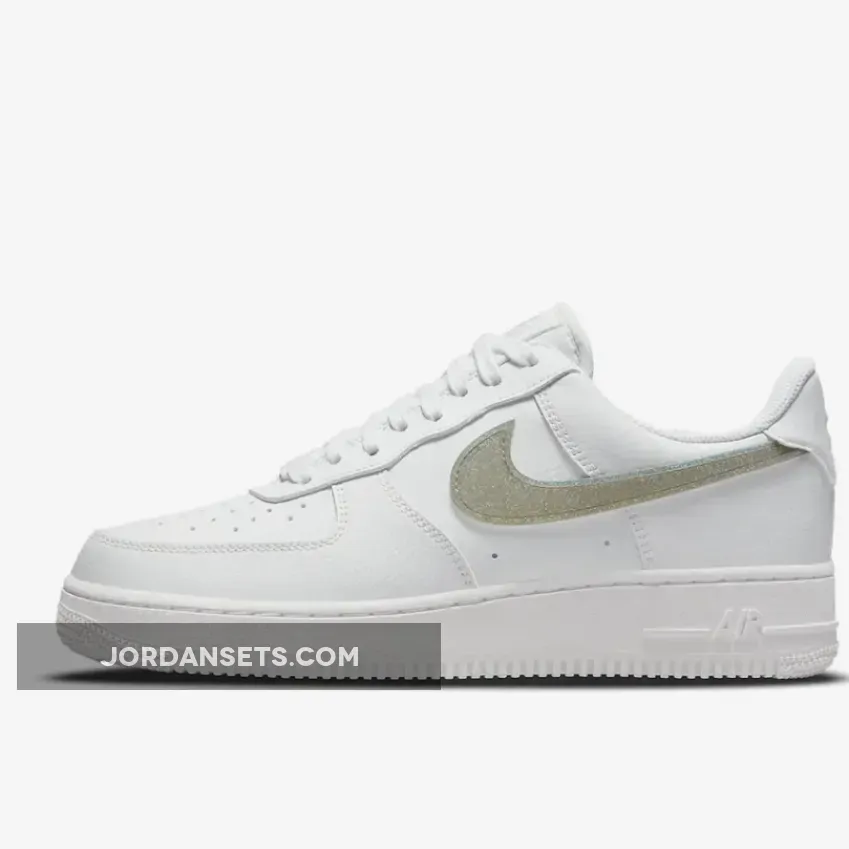 Nike Air Force 1 Low Glitter Swoosh Gold White DH4407-101 gold and white air forces