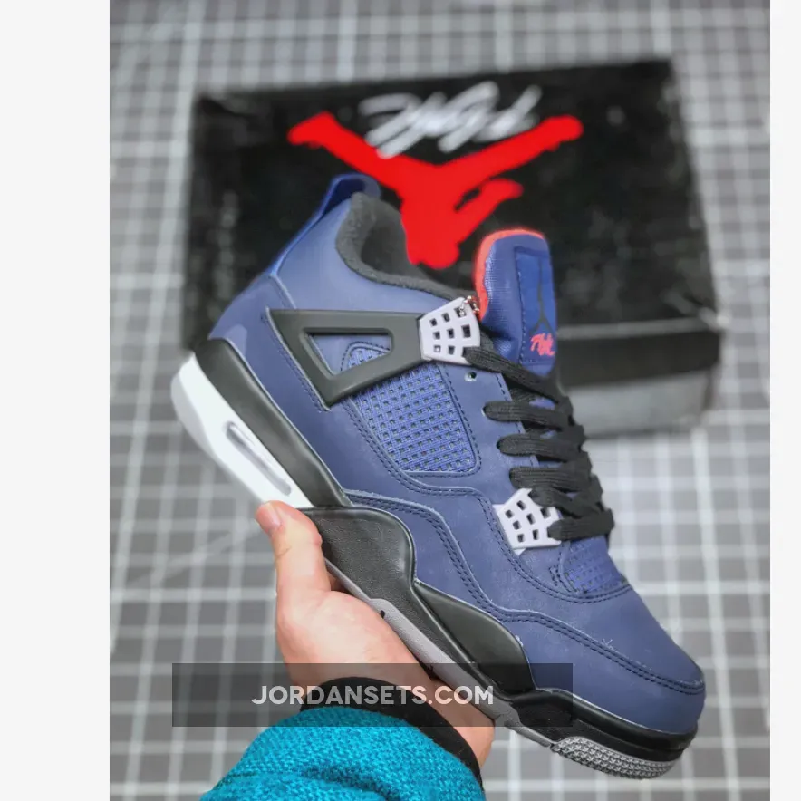 Air Jordan 4 WNTR Loyal Blue/White-Habanero Red-Black CQ9597-401 Black And Blue 4's