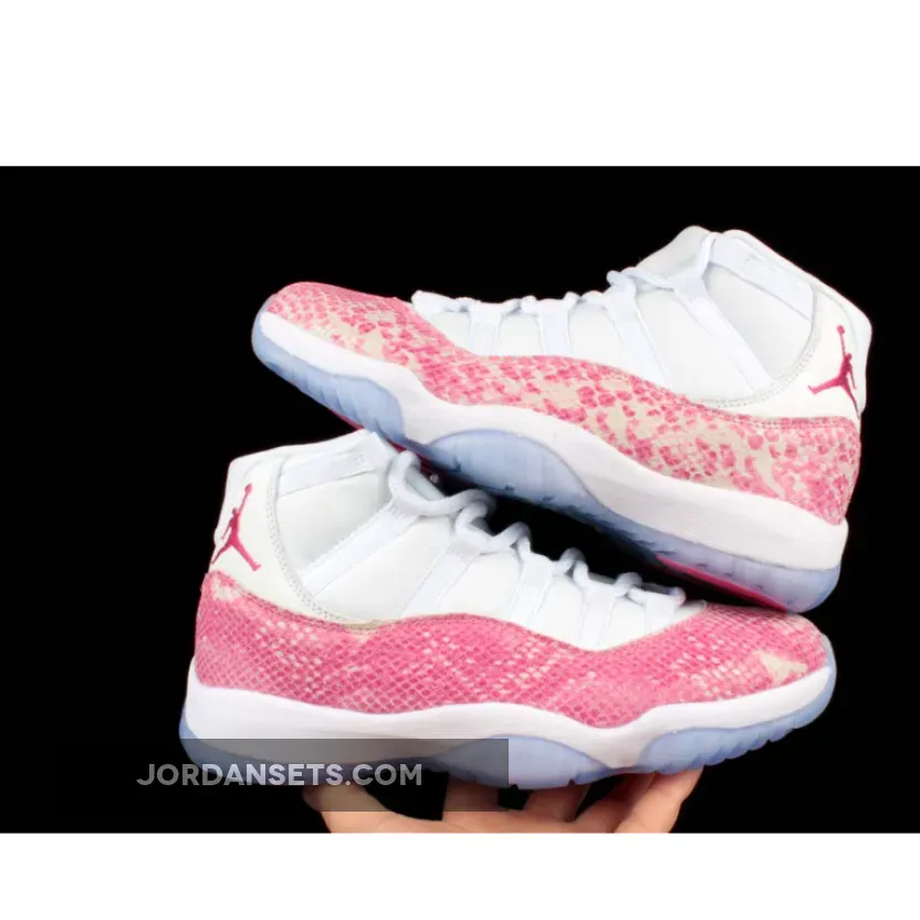 Air Jordan 11 High "Pink Snakeskin" White/Watermelon-Black | PINK RETRO 11