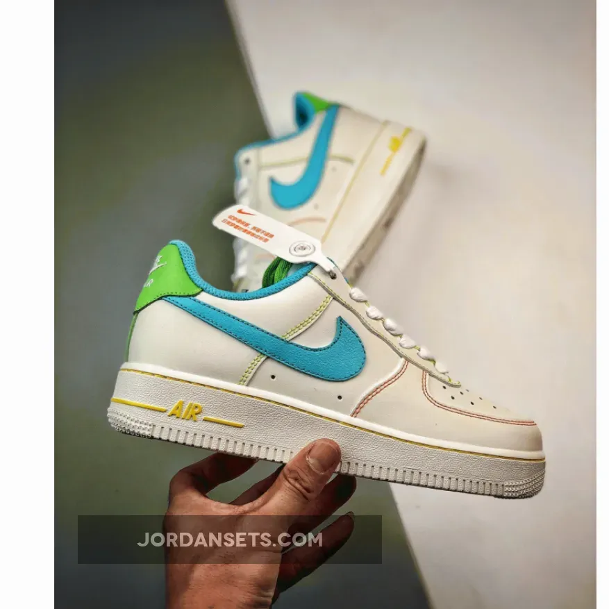 Nike Air Force 1 Low Rainbow Stitch White FJ4614-100 Nike Air Force 1 Low Rainbow Stitch White FJ4614-100