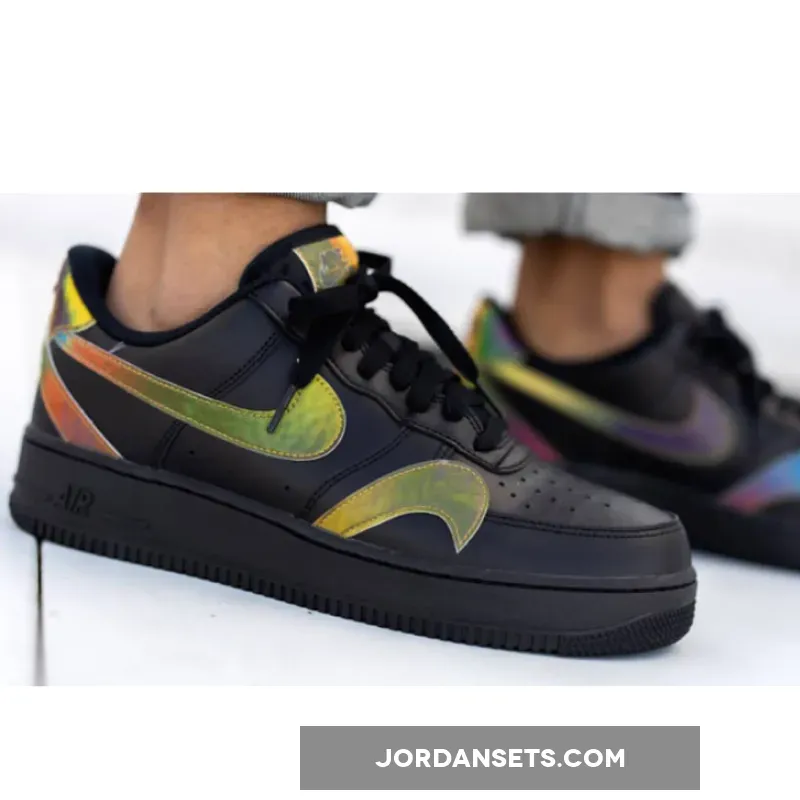 Nike Air Force 1 'Misplaced Swooshes' Black Multi-Color - air force 1 misplaced swoosh