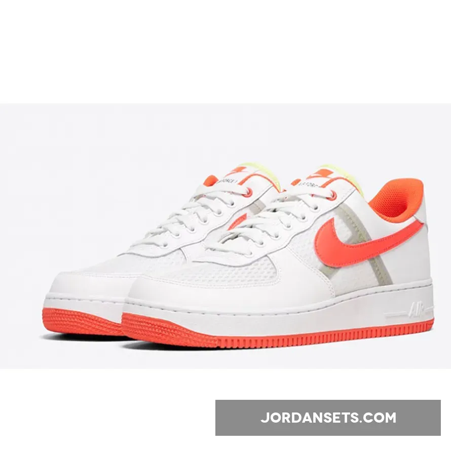 Nike Air Force 1 Low White/Bright Crimson-Barely Volt / air force 1 transparent