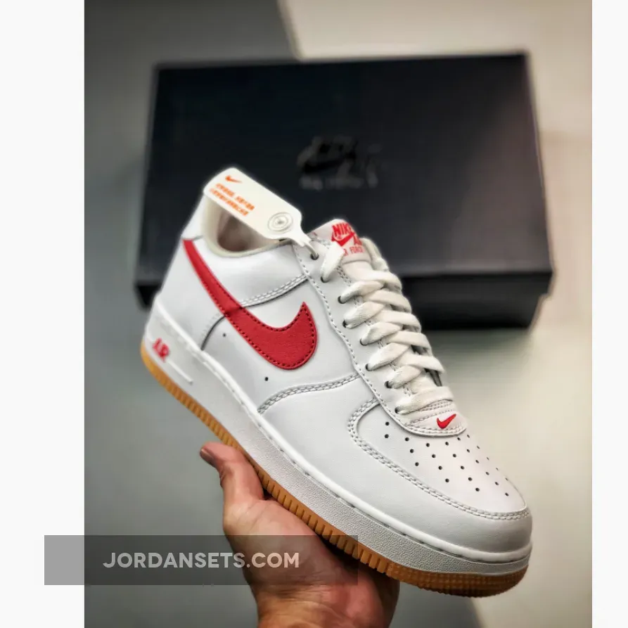 Nike Air Force 1 Low 'Since 82' White and University Red yellow and white air force ones