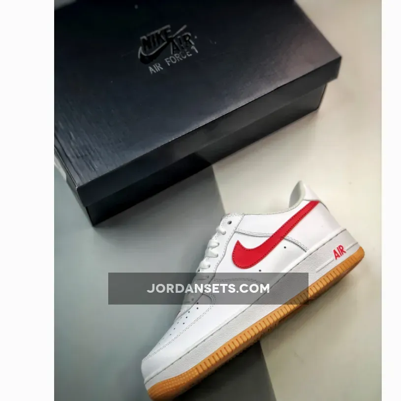 Nike Air Force 1 Low 'Since 82' White and University Red yellow and white air force ones