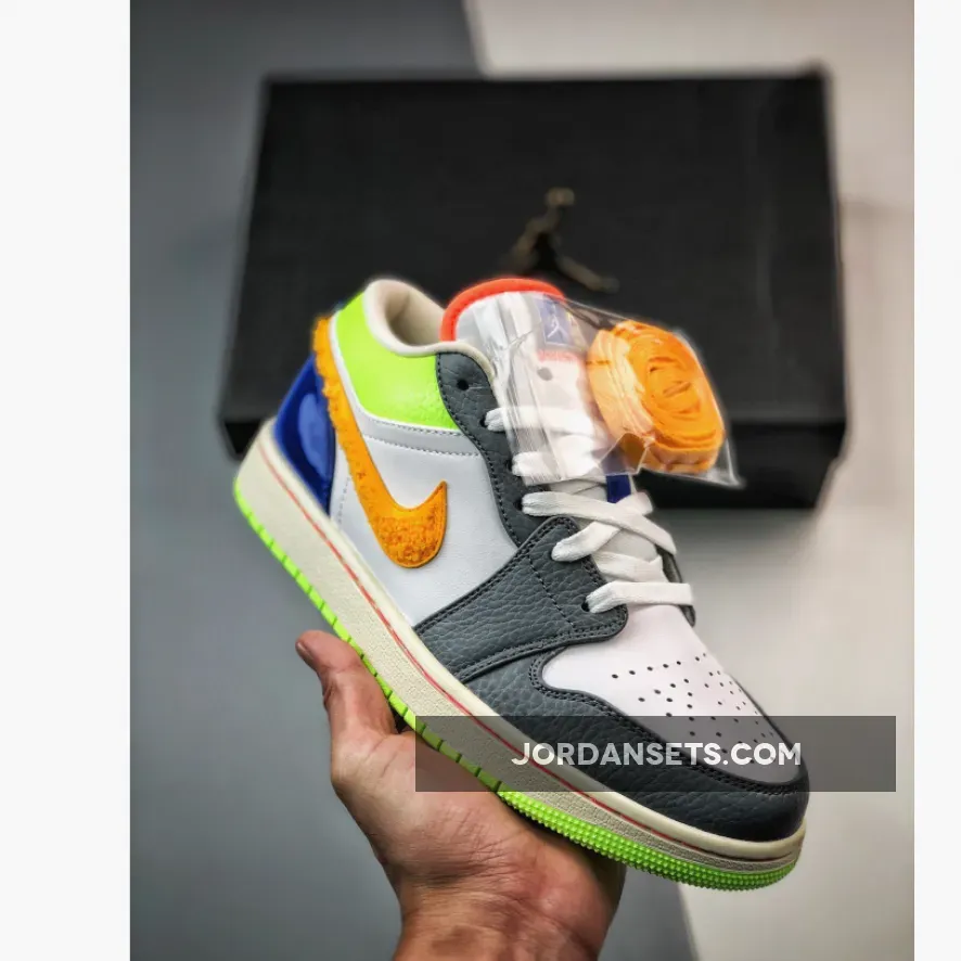 Air Jordan 1 Low GS Hoops Grey Multi FB1835-181 - jordan hoops low