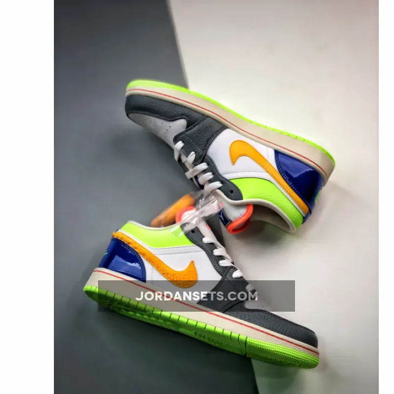 Air Jordan 1 Low GS Hoops Grey Multi FB1835-181 - jordan hoops low