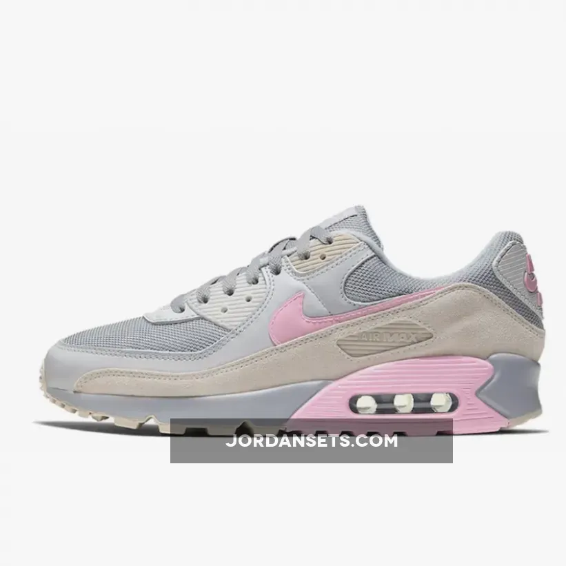 Nike Air Max 90 Vast Grey/Pink-Wolf Grey-String CW7483-001 - air max 90 vast grey pink