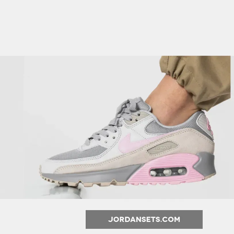 Nike Air Max 90 Vast Grey/Pink-Wolf Grey-String CW7483-001 - air max 90 vast grey pink