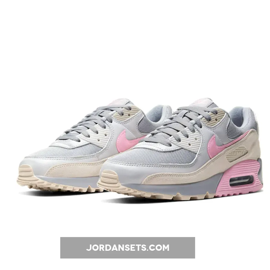 Nike Air Max 90 Vast Grey/Pink-Wolf Grey-String CW7483-001 - air max 90 vast grey pink