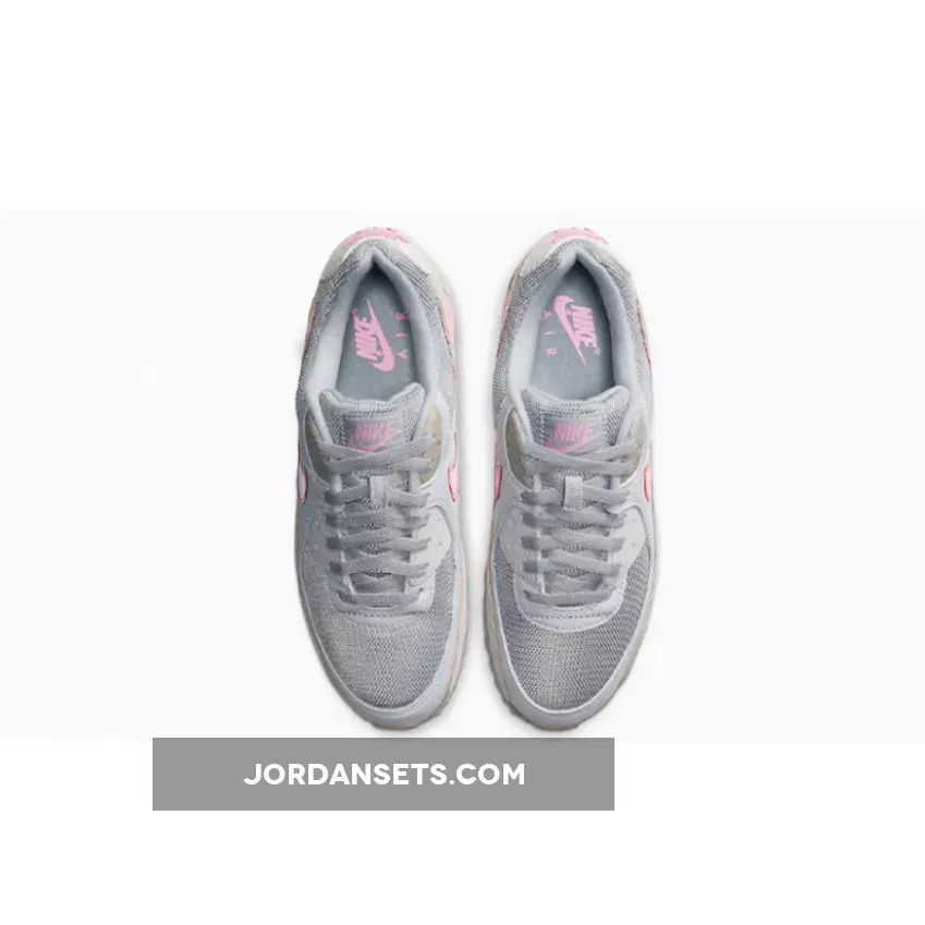 Nike Air Max 90 Vast Grey/Pink-Wolf Grey-String CW7483-001 - air max 90 vast grey pink