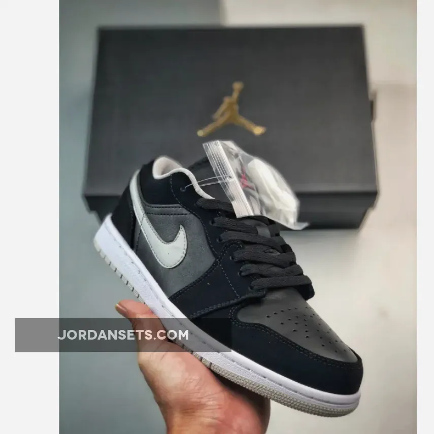 Air Jordan 1 Low Black/University Red-Cement Grey Cement 1 Lows