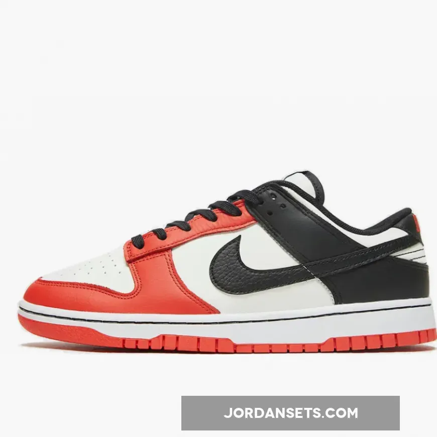 NBA x Nike Dunk Low EMB 'Chicago' Sail/Black-Chile Red / nike dunk chicago emb