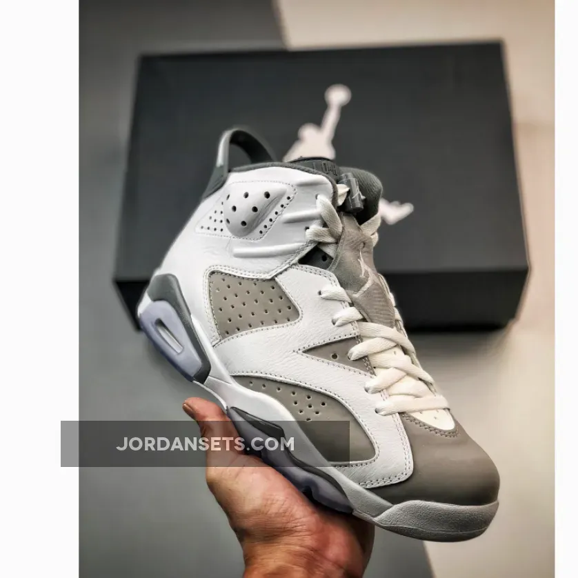 Air Jordan 6 White/Medium Grey-Cool Grey #jordan 6 cool grey release
