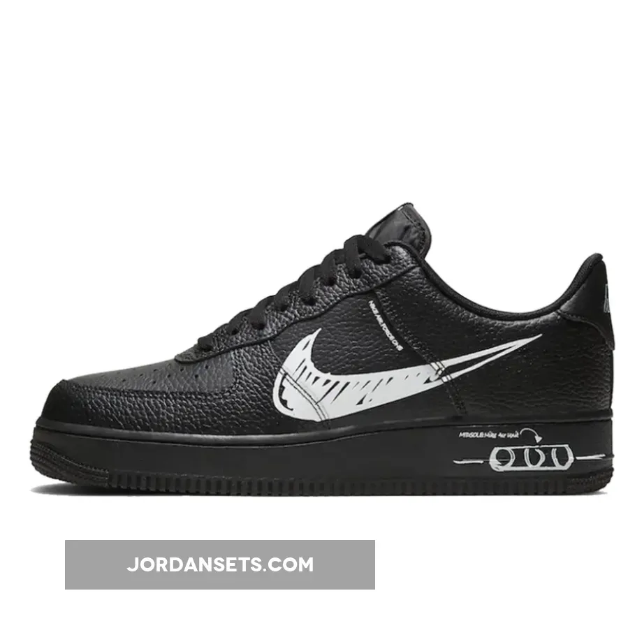 Nike Air Force 1 Low Sketch Black CW7581-001 #air force sketch black