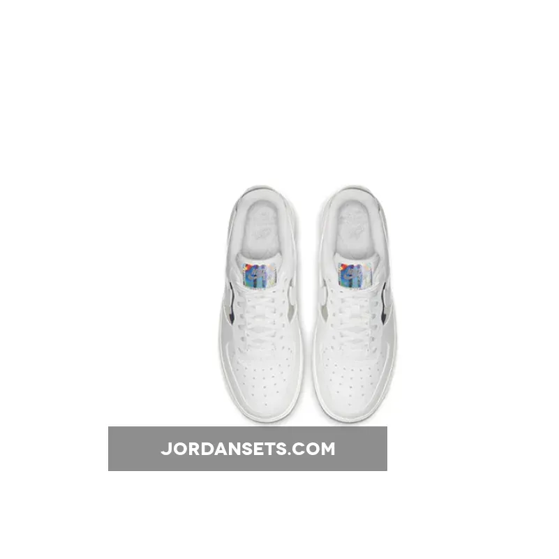 Nike Air Force 1 Low White Silver For Womens CJ9704-100 Brand New