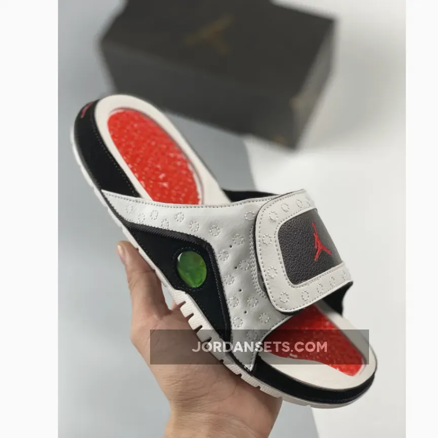 Jordan Hydro 13 Slide White Red Black 684915-106 Restock