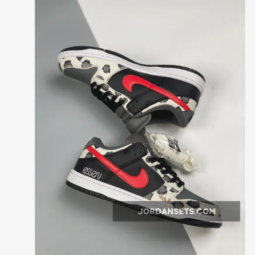 Camo Dunks Sb - Nike SB Dunk Low 'Camo' Black Grey Red White 1680505516