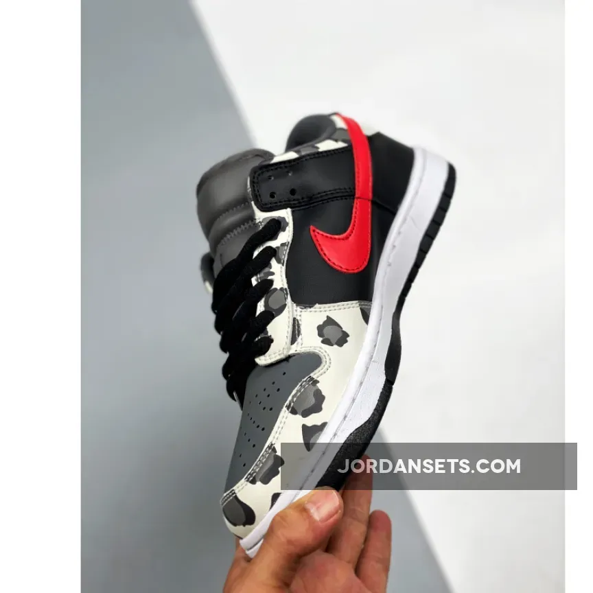 Camo Dunks Sb - Nike SB Dunk Low 'Camo' Black Grey Red White 1680505516