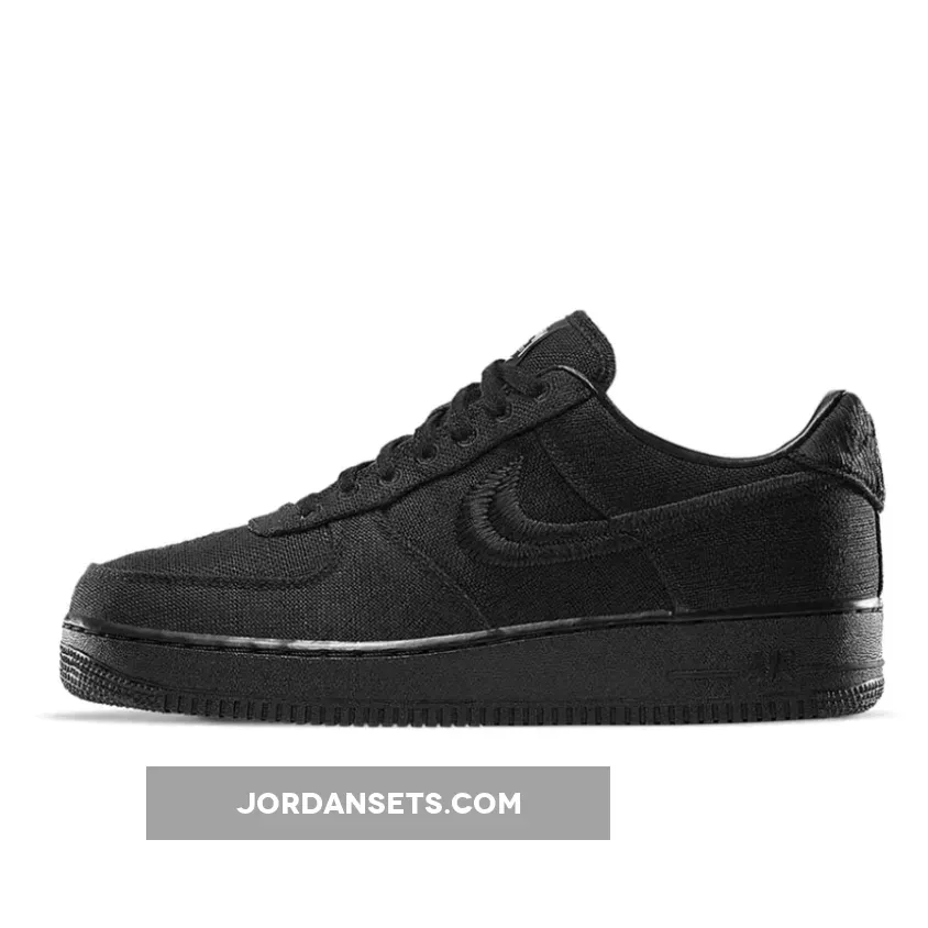 Stussy x Nike Air Force 1 Black CZ9084-001 - nike x stussy af1