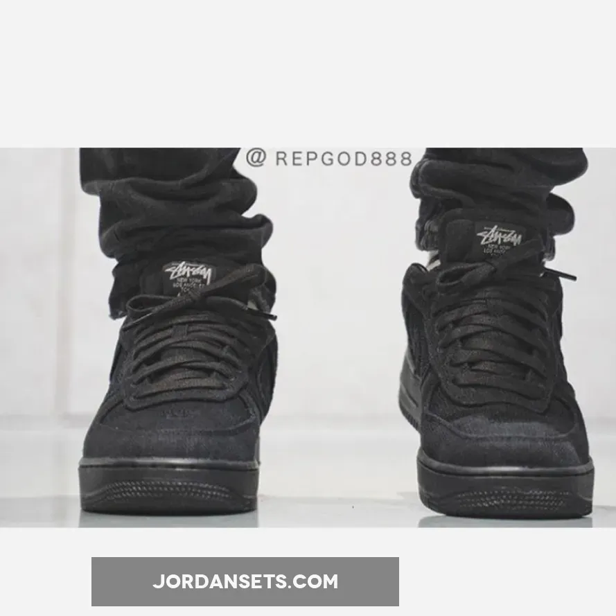 Stussy x Nike Air Force 1 Black CZ9084-001 - nike x stussy af1