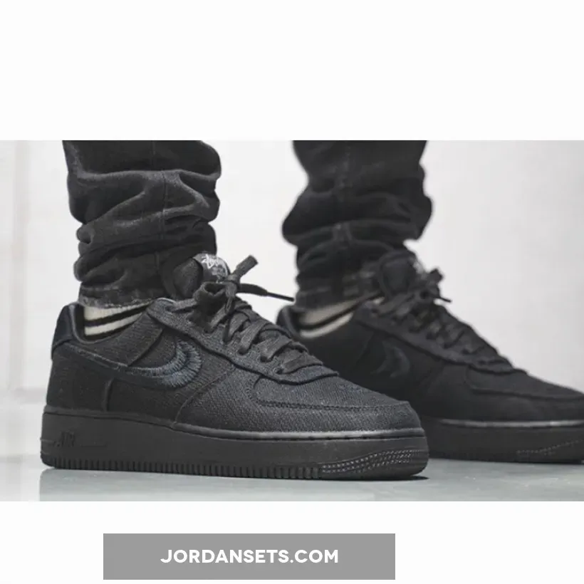 Stussy x Nike Air Force 1 Black CZ9084-001 - nike x stussy af1