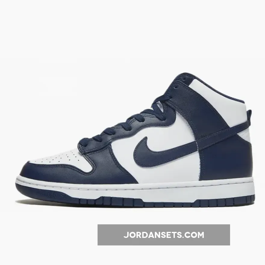 Nike Dunk High White/Midnight Navy - nike dunk high goat