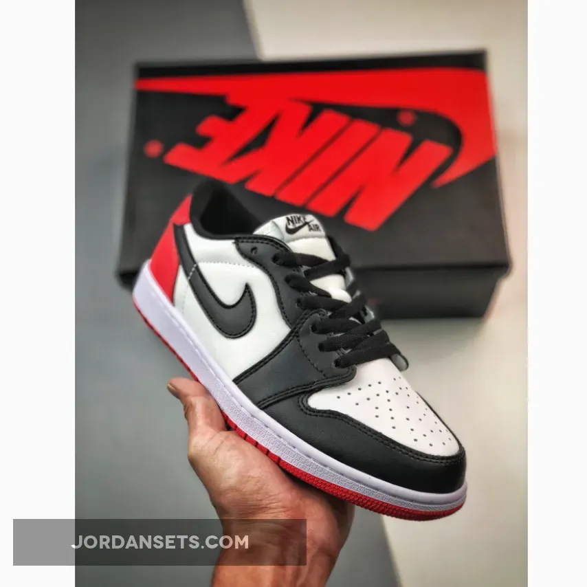 Air Jordan 1 Low OG 'Black Toe' White/Black-Varsity Red jordan 11 house shoes