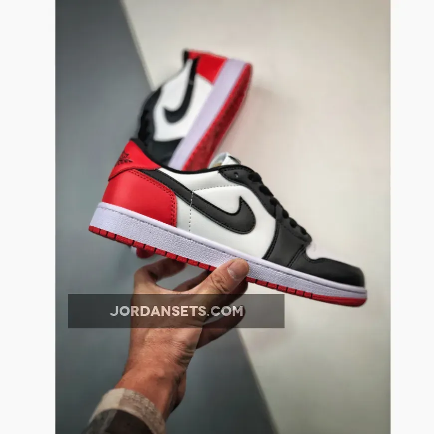 Air Jordan 1 Low OG 'Black Toe' White/Black-Varsity Red jordan 11 house shoes