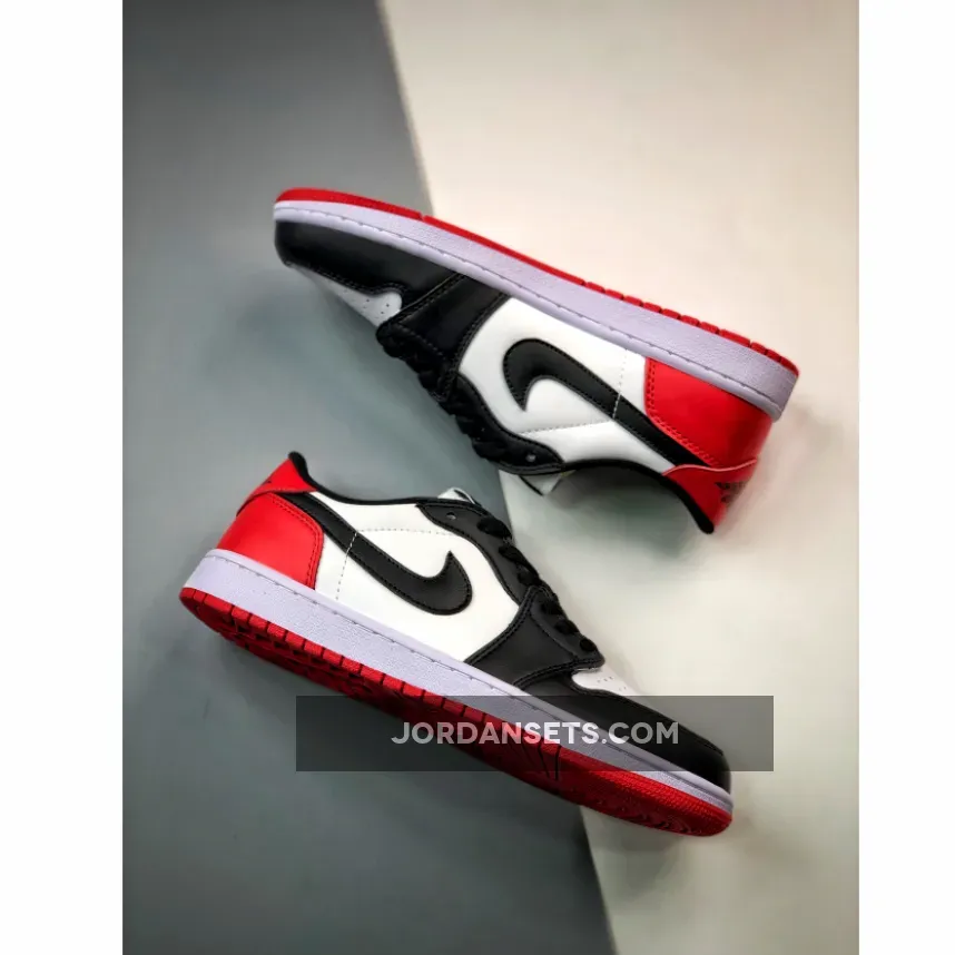 Air Jordan 1 Low OG 'Black Toe' White/Black-Varsity Red jordan 11 house shoes