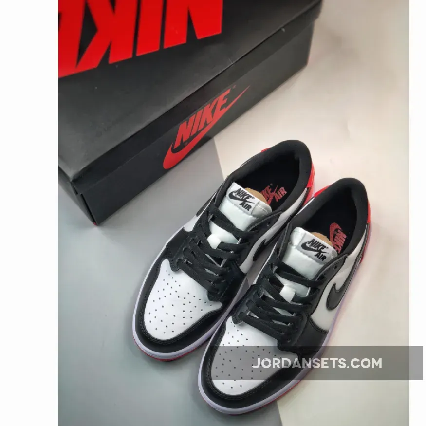 Air Jordan 1 Low OG 'Black Toe' White/Black-Varsity Red jordan 11 house shoes