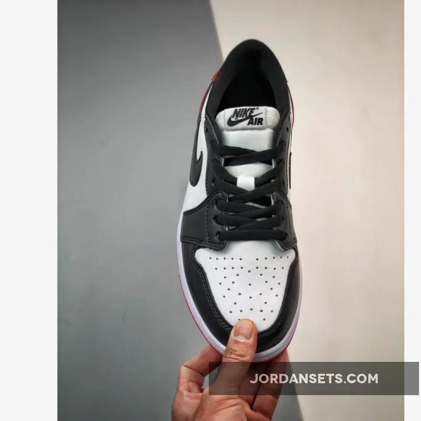 Air Jordan 1 Low OG 'Black Toe' White/Black-Varsity Red jordan 11 house shoes