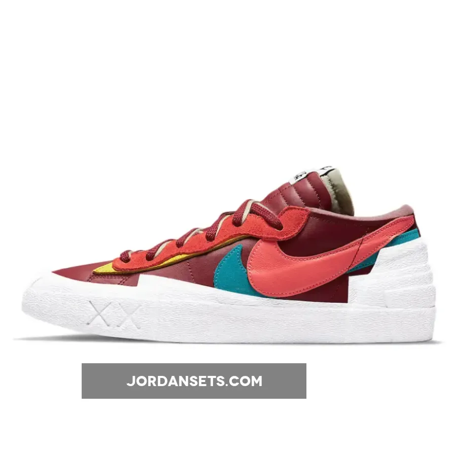 KAWS x sacai x Nike Blazer Low Red Multi DM7901-600 - nike kaws sacai blazer low