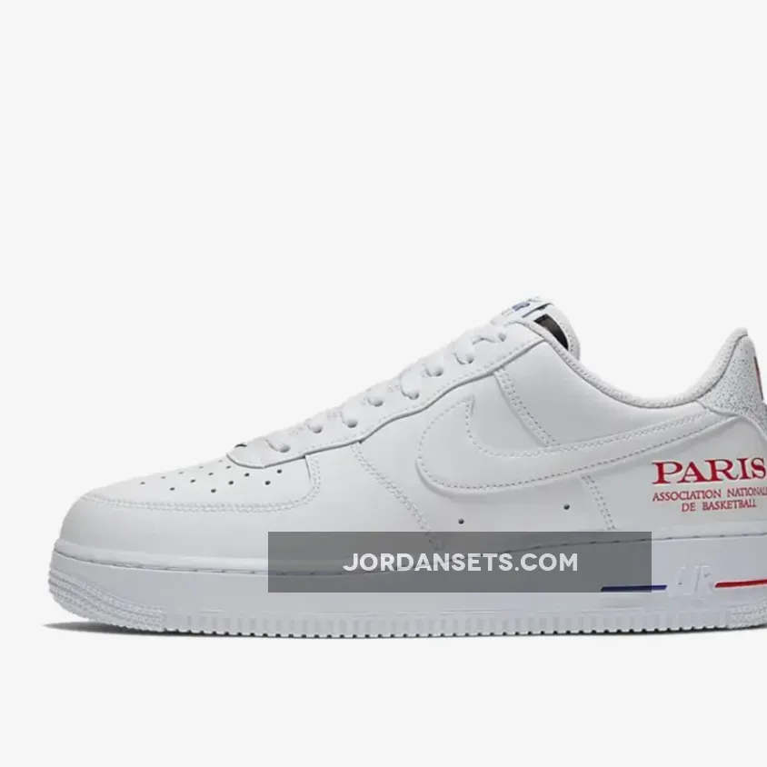 Nike Air Force 1 Low 'NBA Paris' White/University Red-Rush Blue CW2367-100 #air force 1 paris