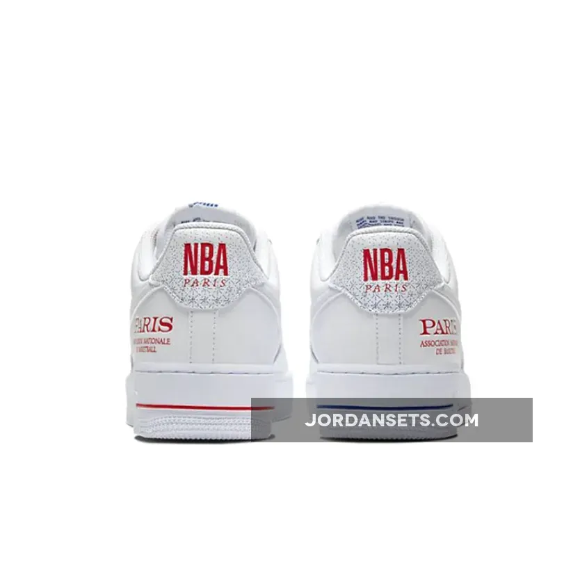 Nike Air Force 1 Low 'NBA Paris' White/University Red-Rush Blue CW2367-100 #air force 1 paris