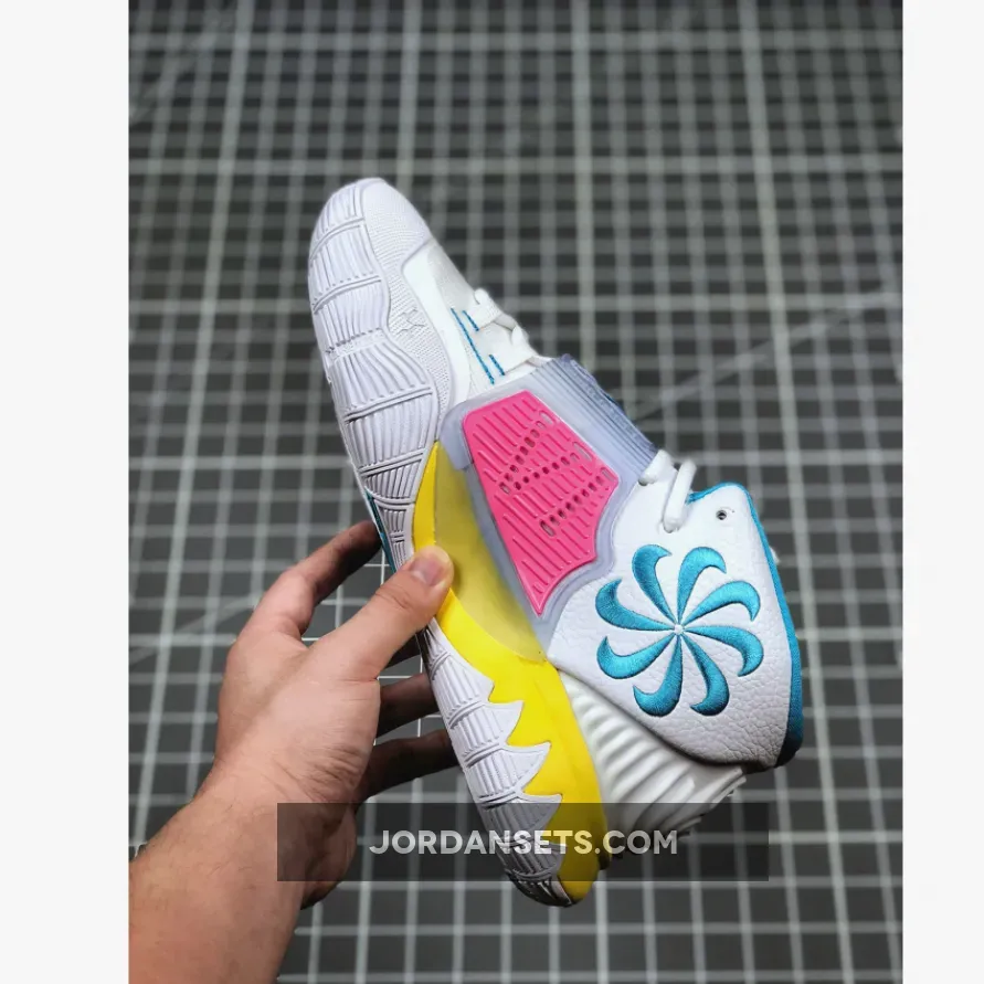 Nike Kyrie 6 'Retro Logos' White/Blue-Yellow-Pink BQ4630-101 - Kyrie Neon