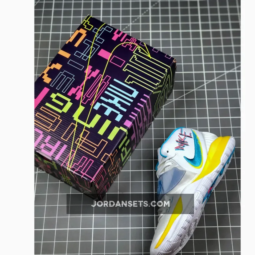Nike Kyrie 6 'Retro Logos' White/Blue-Yellow-Pink BQ4630-101 - Kyrie Neon