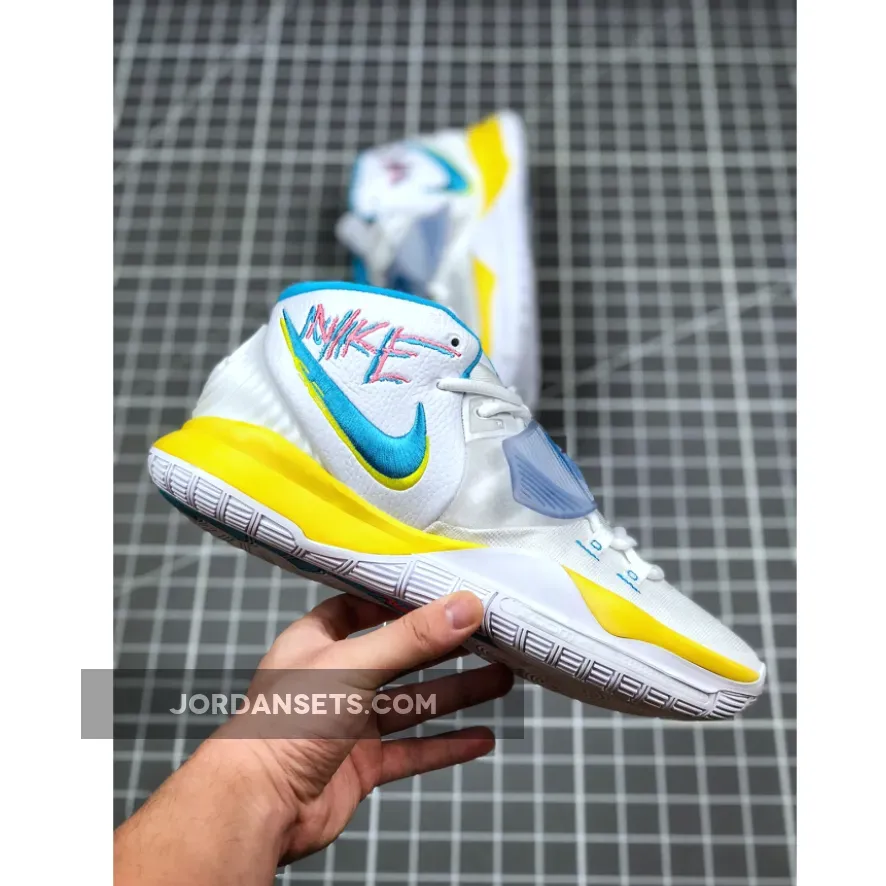 Nike Kyrie 6 'Retro Logos' White/Blue-Yellow-Pink BQ4630-101 - Kyrie Neon