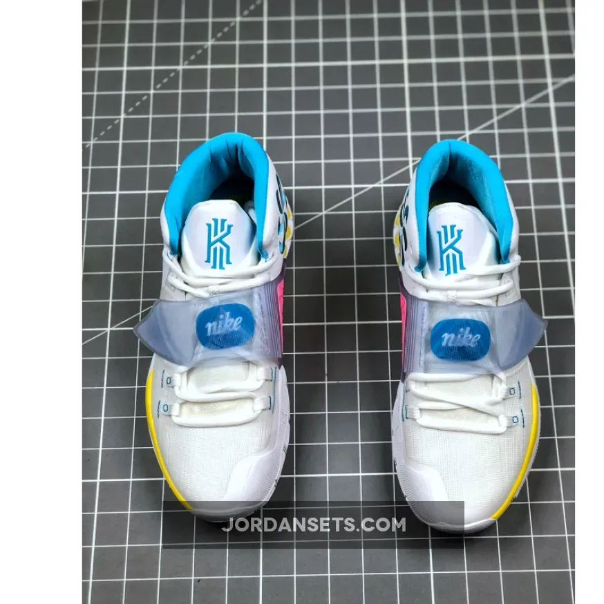 Nike Kyrie 6 'Retro Logos' White/Blue-Yellow-Pink BQ4630-101 - Kyrie Neon
