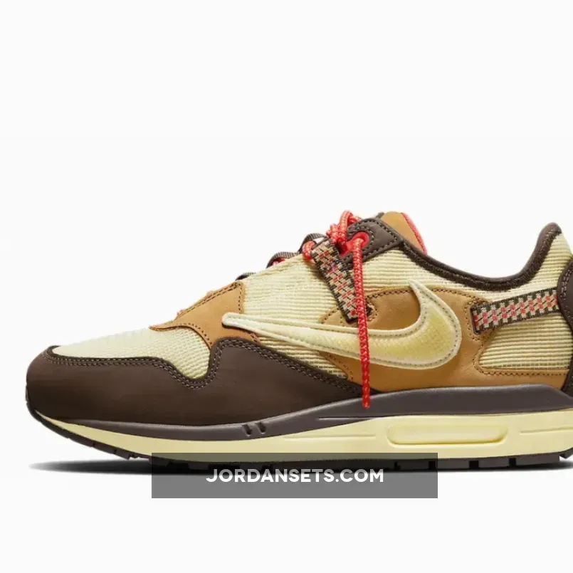 Travis Scott x Nike Air Max 1 Baroque Brown/Lemon Drop-Wheat-Chile Red travis scott nike air max 1